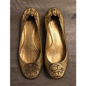 Tory Burch Gold Flats